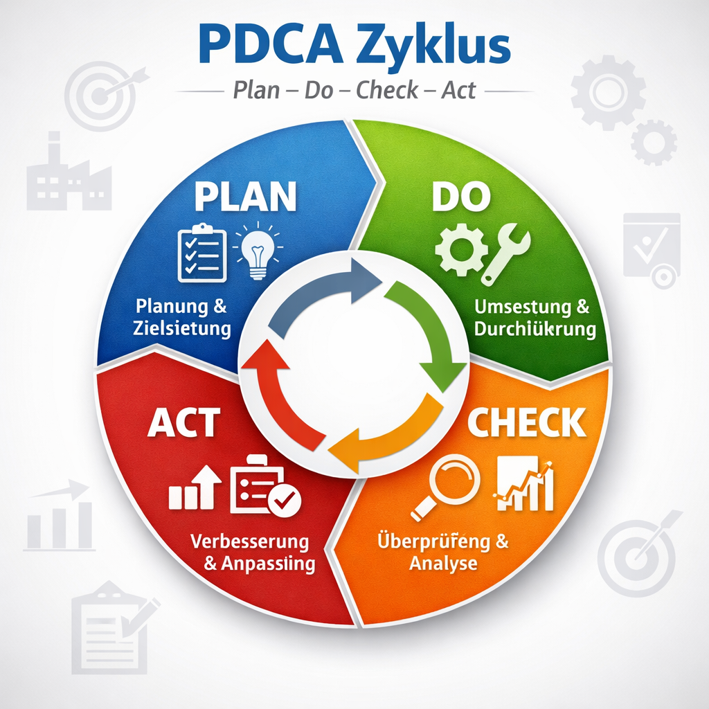 PDCA-Zyklus: Plan Do Check Act als Grafik